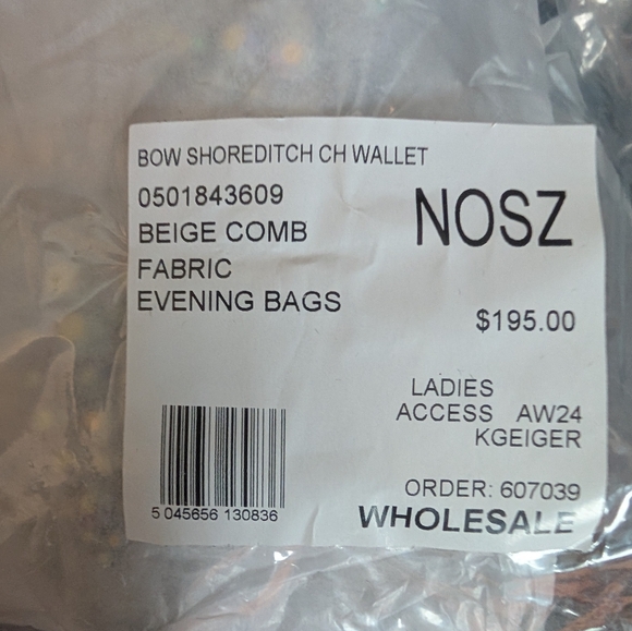 Kurt Geiger London Shoredicht Bow Wallet Beige Comb Shoulder Rightstone Bag New - Picture 3 of 14